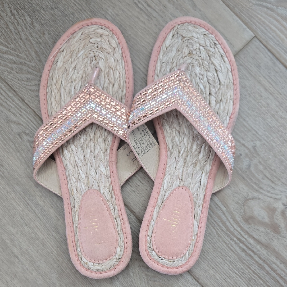 Chic Pink Beaded Women's Sandals